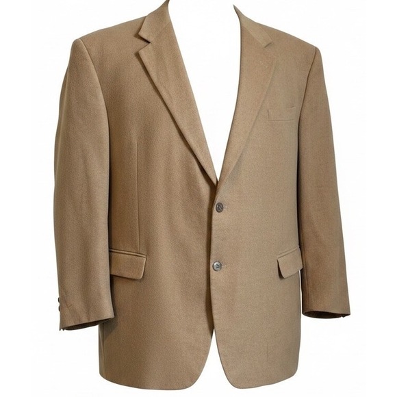 Joseph & Feiss Other - Joseph & Feiss Jacket Mens 54L Big & Tall Portly Tan Camelhair Blazer Sport Coat